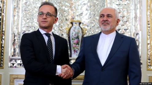 هایکو ماس، وزیر امور خارجه آلمان و محمد جواد ظریف، وزیر امور خارجه ایران